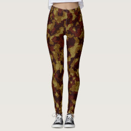 Fun Fall Woods Camouflage Pattern Leggings