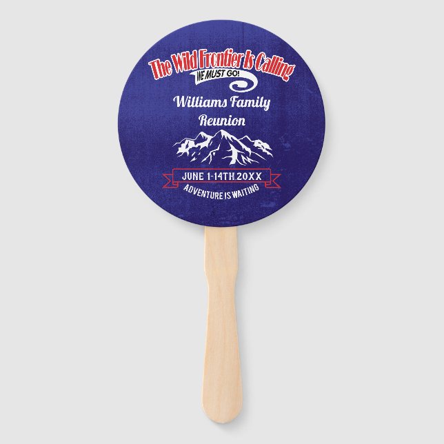 Fun Family Adventure Reunion Gathering Monogram Hand Fan (Front)