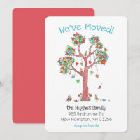 Fun Family Birds in a Tree of Hearts New Address A