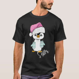Fun Family Christmas Matching Penguin Sister T-Shirt