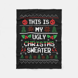Fun Family Matching Christmas Ugly Xmas Fleece Blanket