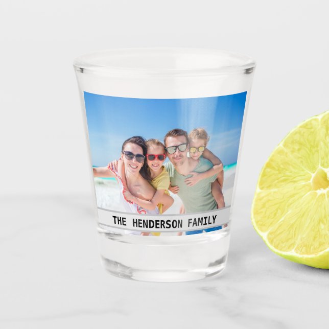 Fun Family Photo Monogram Shot Glass (Front)