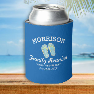 Fun Family Reunion Summer Beach Theme Flip Flops Can Cooler