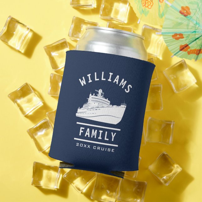 Fun Family Reunion Summer Vacation Cruise Ship Sea Can Cooler (In Situ Summer)
