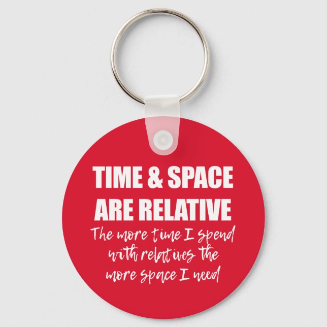 Fun Family Science Quote Typography Red Key Ring (Front)