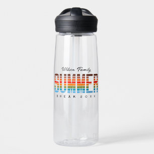 Fun Family Summer Break Sunset Beach Vacation Water Bottle