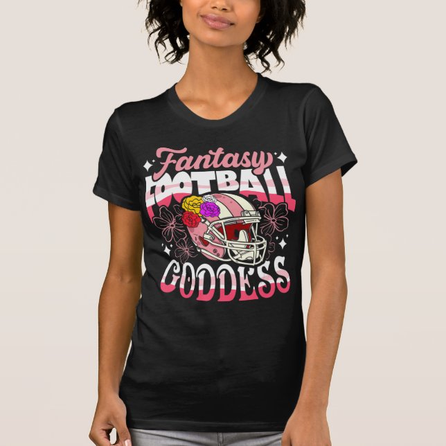 Fun Fantasy Football Goddess Flower Helmet Women  T-Shirt (Front)