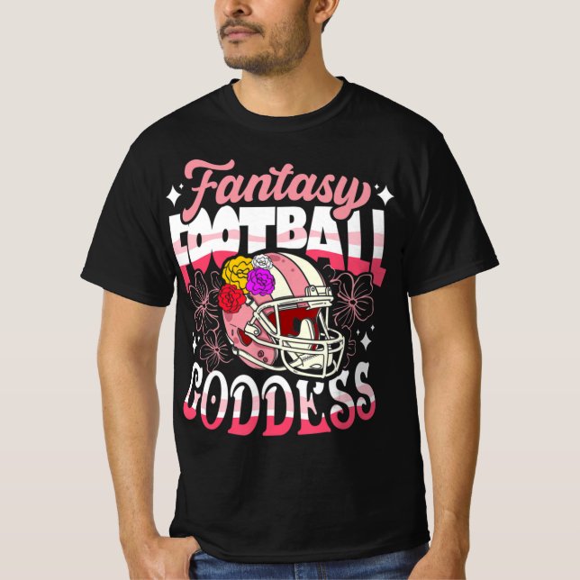Fun Fantasy Football Goddess Flower Helmet Women  T-Shirt (Front)