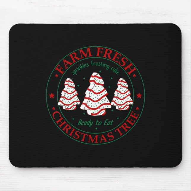 Fun Farm Fresh Christmas Tree Cakes Family Xmas Pa Mouse Pad (Front)