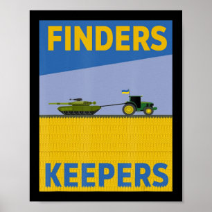 Fun Farmer Tractor Ukraine Flag Support Finders Ke Poster