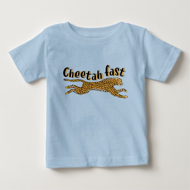 Fun Fast Cheetah Cat Kids Childs Animal T-Shirt (Front)