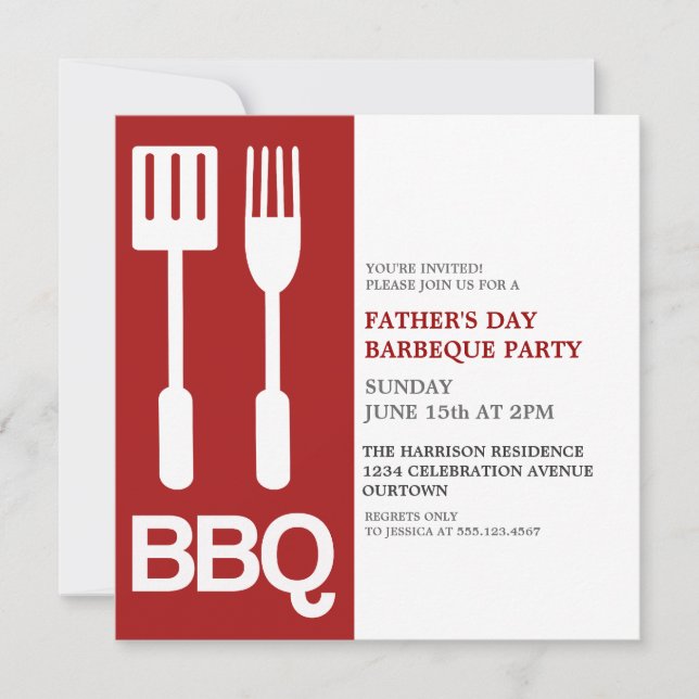 Fun Father's Day BBQ Party Invitations (Front)