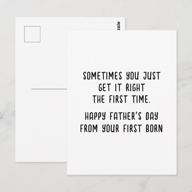 Fun Father's Day Card for Son or Daughter (Front/Back)