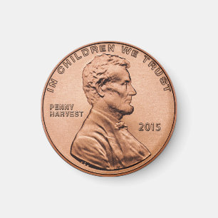 Fun Faux Penny Coin Refrigerator Magnet