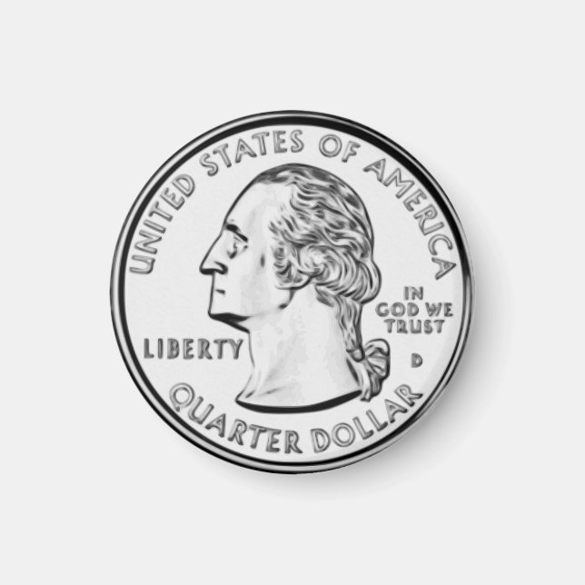 Fun Faux Quarter Coin Refrigerator Magnet (Front)