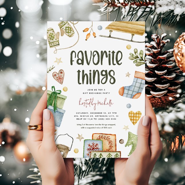 Fun 'favourite things' Christmas Gift Exchange Invitation (Creator Uploaded)
