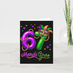 Fun Festive 67 Mardi Gras Party Balloons Beads Mas Card
