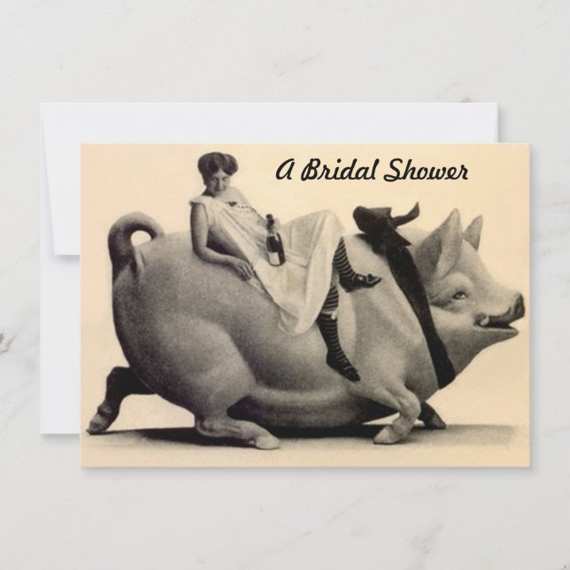 Fun & Festive Antique Bridal Shower Invitations (Front)
