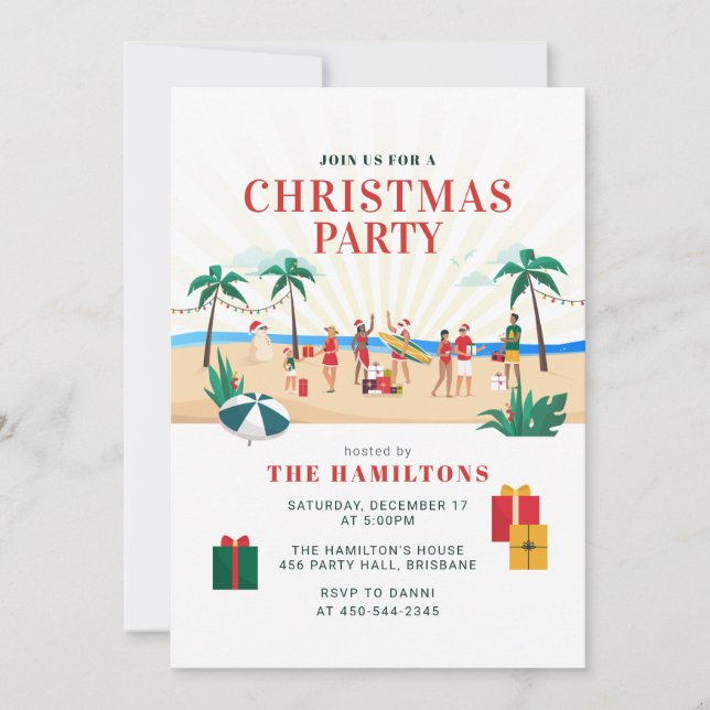 Fun Festive Christmas Holidays Party Invitation (Front)