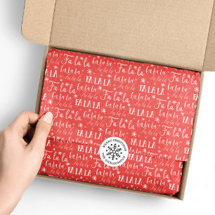 Fun Festive Fa La La Typographic Christmas Holiday Tissue Paper