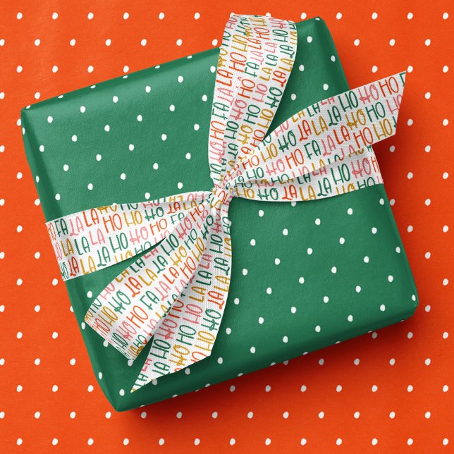 Fun festive falala hohoho Christmas holiday Satin Ribbon (Creator Uploaded)