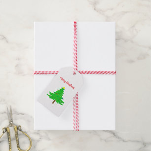 Fun Festive Merry Christmas Trees Gift Tags