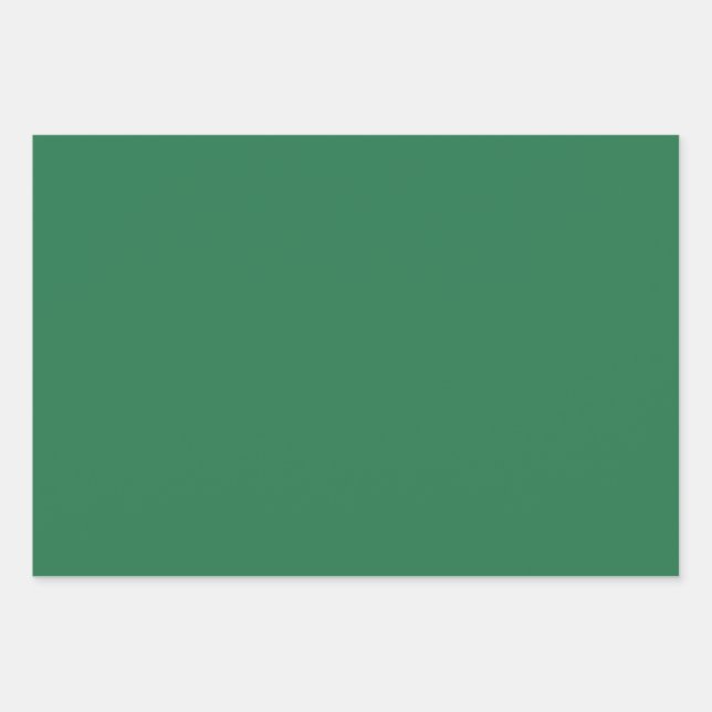Fun Festive Modern Chic Solid Green Wrapping Paper Sheet (Front)