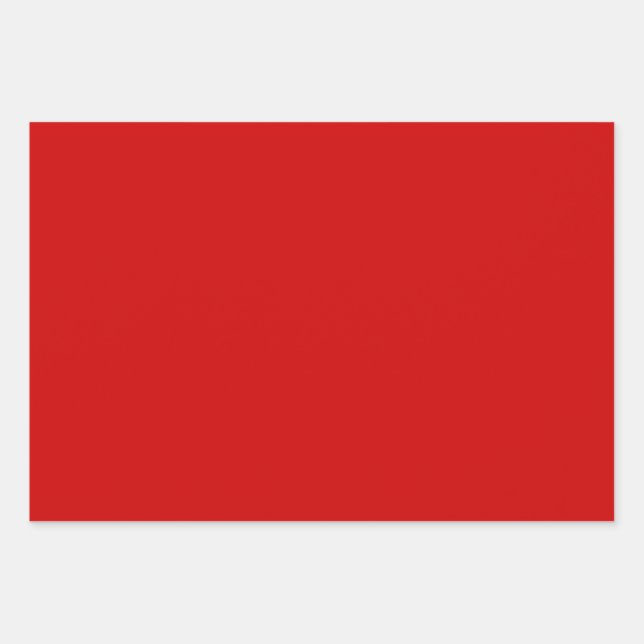 Fun Festive Modern Chic Solid Red Wrapping Paper Sheet (Front)
