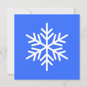 Fun Festive Nordic Snowflake On Bright Alpine Blue Holiday Card