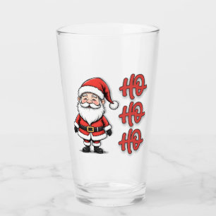 Fun Festive Santa Claus Ho Ho Ho Christmas Glass