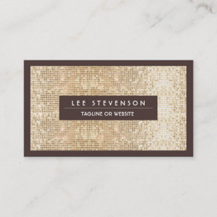 Fun Festive Sparkly Gold Sequin Retro Salon Business Card