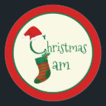 Fun Festive Whimsical Christmas Jam Sticker Label<br><div class="desc">Decorate your Christmas jam gift jars with these super cute festive sticker labels that are full of fun and whimsy. The C in Christmas is wearing a Santa hat and the J in jam is an adorable striped stocking with a sprig of holly and is hanging from the C. The...</div>