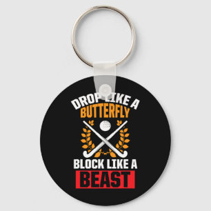 Fun Field Hockey Drop Like A Butterfly Block Like  Key Ring