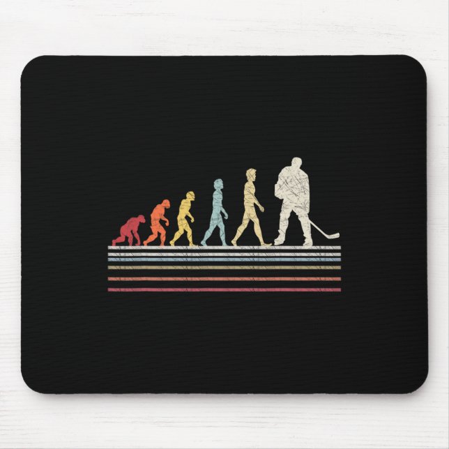 Fun Field Hockey Evolution Of Man Sport Retro Vint Mouse Pad (Front)