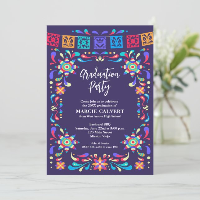 Fun Fiesta Graduation Party Invitation (Standing Front)