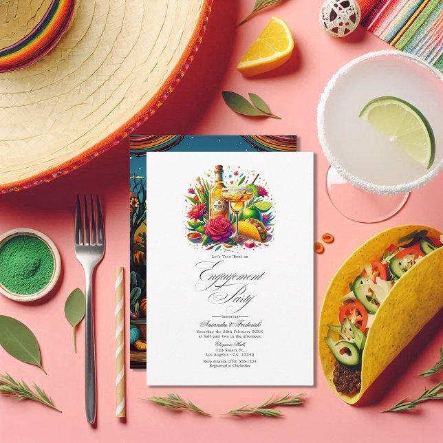Fun Fiesta Let's Taco 'bout an Engagement Party Invitation (Fun Fiesta Let's Taco 'bout an Engagement Party Invitation)