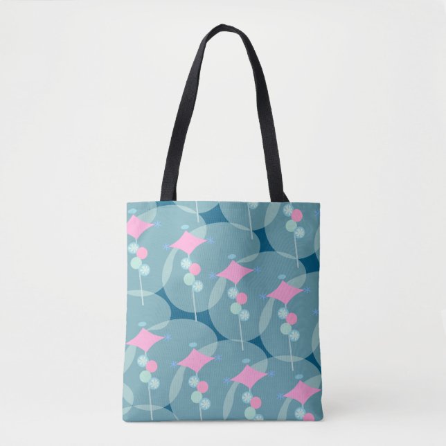 Fun Fifties Abstract Boomerang Pattern Design Tote Bag (Front)