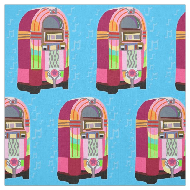 Fun Fifties Jukeboxes Fabric (Swatch)