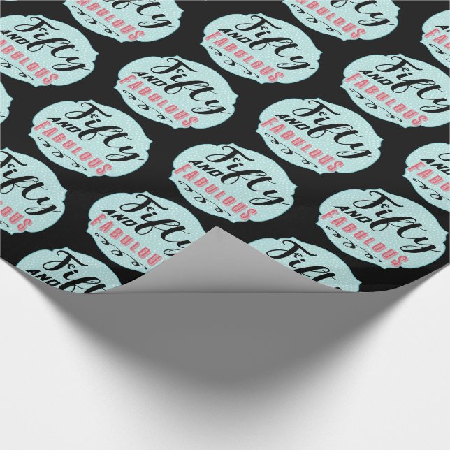 Fun Fifty and Fabulous Birthday Gift Wrap (Corner)