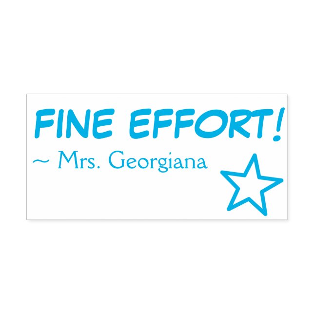 Fun "FINE EFFORT!" Marking Rubber Stamp (Design)