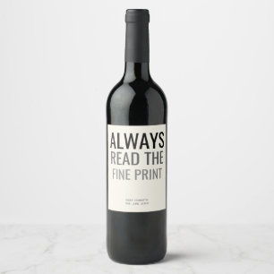 Fun Fine Print Baby Reveal Pregnancy Announcement  Wine Label