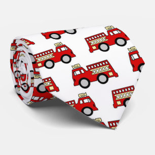 Fun fire truck pattern work tie