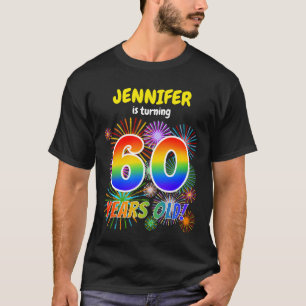 Fun Fireworks, Rainbow Look "60", 60th Birthday T-Shirt