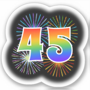Fun Fireworks + Rainbow Pattern "45" Event #