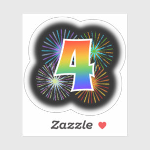 Fun Fireworks + Rainbow Pattern "4" Event #