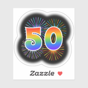 Fun Fireworks + Rainbow Pattern "50" Event #