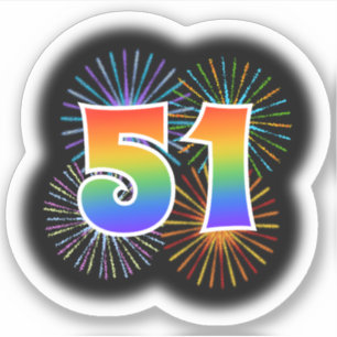Fun Fireworks + Rainbow Pattern "51" Event #