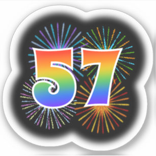 Fun Fireworks + Rainbow Pattern "57" Event #
