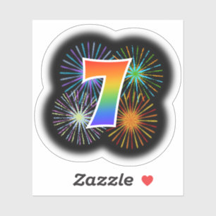 Fun Fireworks + Rainbow Pattern "7" Event #