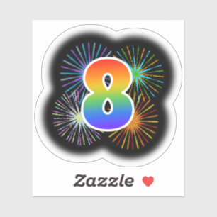 Fun Fireworks + Rainbow Pattern "8" Event #